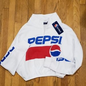 NWT Pepsi Official Womens Zip Crop Top